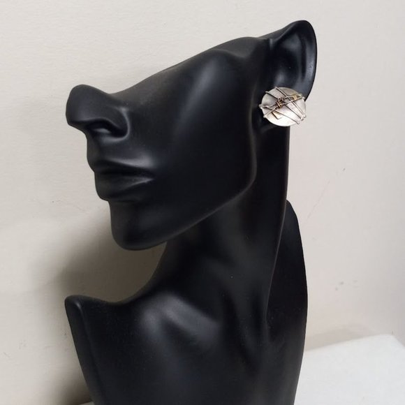 Vintage 1988 St Jude Sterling 14K Accents Earring 925 Sterling - Picture 4 of 11